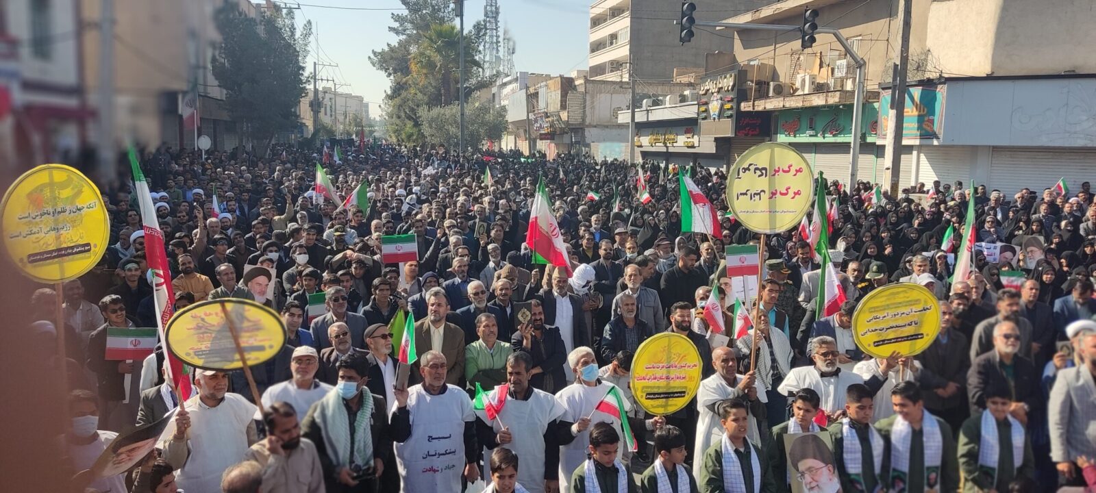 حماسه مردم زاهدان در محکومیت جنایات عناصر رژیم صهیونسیتی و آمریکا